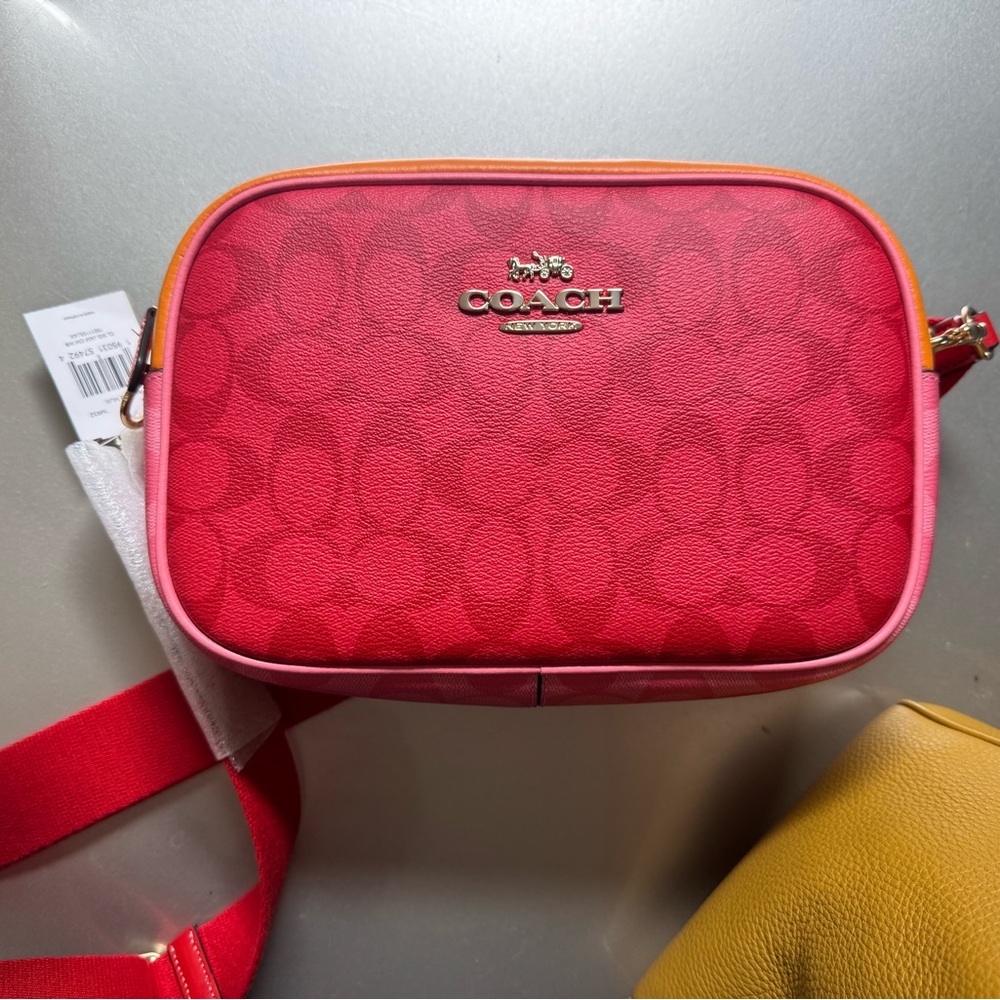 Coach Vibrant Red and Pink Crossbody Bag